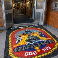 Vinyl link logo mats – in use