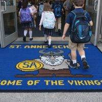 Vinyl link logo mats – school application