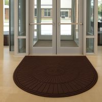 waterguard one end round mat in use-burgundy
