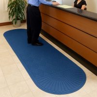 waterguard two end round mat in use-blue